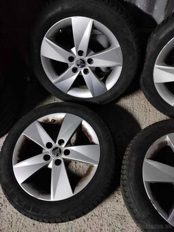 4ks alu disky orig. Škoda 5x100 r15 pneu 185/55 r16 5mm - 2