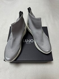 Strieborné sneakersy na platforme elastické LIU JO originál - 2