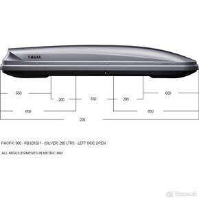 Strešný box - Thule Pacific 500 - Aeroskin šedý - 2