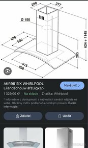 Ostrovcekovy digestor / odparovac Whirlpool - 2