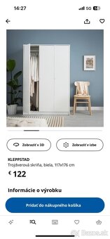 Predám šatníkovú skriňu IKEA Klepstad - 2