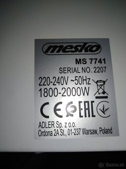 Elektrický konvektor Mesko MS7741 - 2