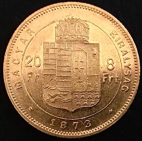 8 Zlatník/20 Frank 1873 KB FJI - 2
