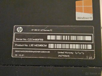 HP 280 G1, Pentuim G3250, 4GB RAM,500GB HDD,W10+monitor - 2