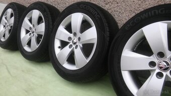 originál el 5x100 r15 Škoda model Matone +  letné 185/60 r15 - 2