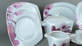 Nová Jedálenská súprava porcelán, Tetra, zdobená MZ, kvet - 2