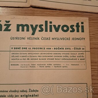 Staré časopisy Stráž myslivosti 1939 - 2