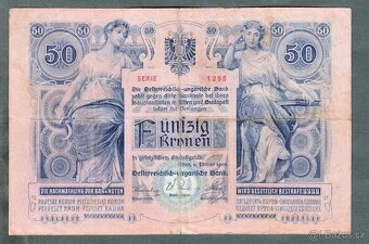 Staré bankovky 50 korun 1902 VZÁCNÁ - 2