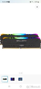 Crucial 16gb kit DDR4 3600 mhz cl 16 Ballistix Black RGB - 2