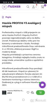 Predám Mackie PROFX16 V3 Analógový mixpult - 2