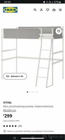 Posteľ vyvýšená IKEA VITVAL. - 2