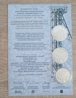 10 EURO Slovensko 2021 - Podzemná vodná elektráreň PL proof - 2