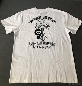 Biele Bape x Chrome Hearts tričko - 2