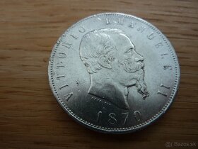 Vzácnejšie 5 Lire 1870 vo veľmi peknom stave - 2