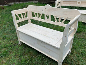 Vidiecka drevená lavica - šafáreň - L33 - 2