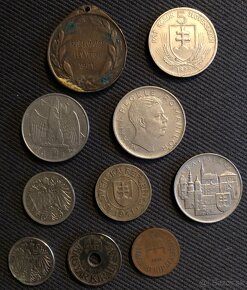 Starožitné mince + medaila - 2