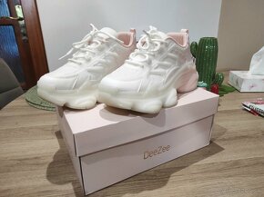 Dámske tenisky DeeZee ružovo-biele sneakersy - 2