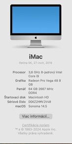 iMac 27" 2019, Retina 5K, CTO - 2