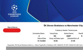 2 BALÍKOVÉ VSTUPENKY NA ŠK SLOVAN BRATISLAVA LM - 2