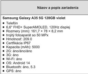 Predám Samsung Galaxy A35 128GB VIOLET - 2