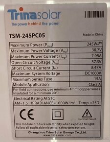 Solárne panely FTE 245W - 2