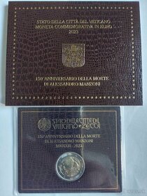 Vatikan 2023 Manzoni PROOF, BU, 2€ Euro, San Marino sada PP - 2