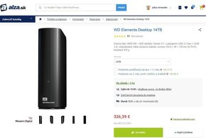 Externé HDD WD Elements 14TB , 16TB a 18TB CMR. - 2