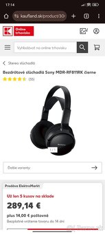 SONY MDR RF811RK Hi-Fi slúchadlá s originál krabicou - 2