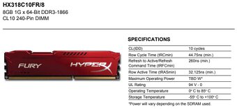 Pamäť RAM Kingston HyperX Fury 16GB (2x8GB) - 2