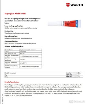 Würth 3g.Sekundove lepidlo - 2