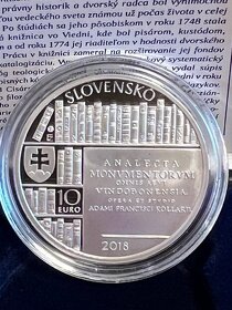 10 EUR Ag, Adam Františej Kollár, proof, 2018 - 2