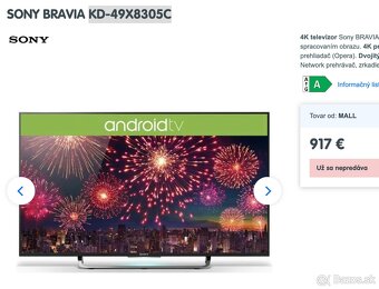 Sony BRAVIA KD-49X8305C 123cm / 49, 4K android TV - 2