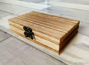 Strieborný drevený motýlik - kompletný set - 2