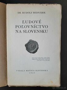 Ľudové poľovníctvo na Slovensku Rudolf Bednárik 1943 - 2