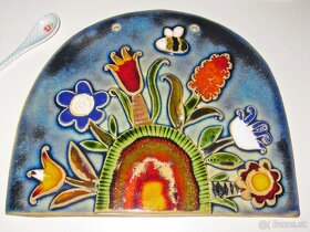 Keramika - Obraz lúčne kvety, rozmer 30,5 cm x 25,5 cm - 2