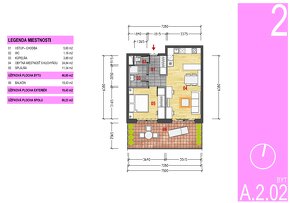 2 izbový byt 46,8m2, v novostavbe Byty Medická, KE-Terasa - 2