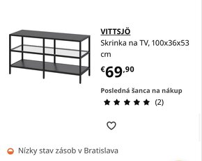 VITTSJO konferenčný stolík z Ikey / Skrinka na TV - 2