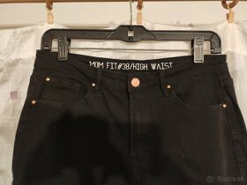 Čierne džínsy s vysokým pásom MOM FIT, veľ. 38 - 2
