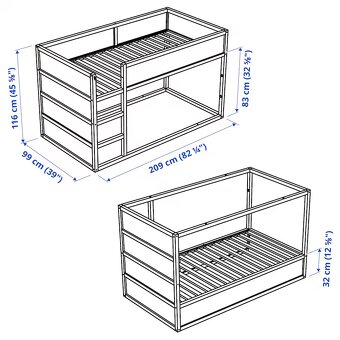 IKEA  - obojstranná detská posteľ KURA - 2