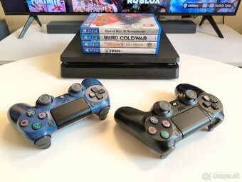 Playstation 4 PS4 SLIM 1TB - ovládače - hry - 2