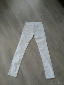 Biele riflové nohavice + opasok - 2