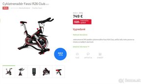 Predám stacionárny bicykel ako nový Fassi R26 club - 2