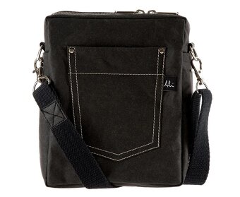 Pánska crossbody taška OSKAR čierna – z prateľného papiera - 2