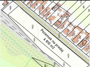 
Na predaj investičný pozemok v Stakčíne s rozlohou 6810 m2 - 2