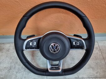 VOLANT VOLKSWAGEN R RLINE kožený BIELE PREŠÍVANIE - 2