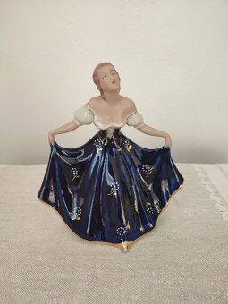 Royal dux porcelánová soška tanečnica kobalt - 2