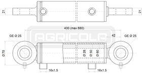 Predam hydr. valec 50x28x250 - 2