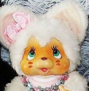 Retro vzácná Nyamy monchhichi MAXI mončičák 35 cm. Rok 1979 - 2