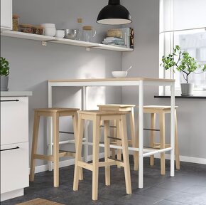 Drevená barová stolička IKEA NILSOLLE, breza, 74cm - 2