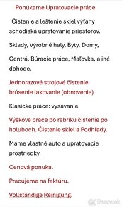 Hľadáme nové zákazky Upratovanie. - 2